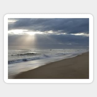 Early morning on the beach at Nags Head, North Carolina Outer Banks. Sticker